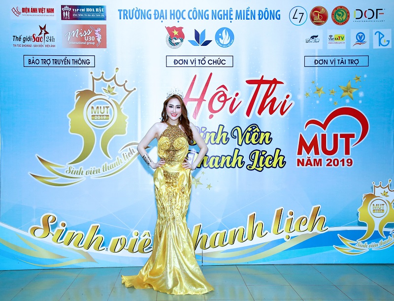 Hoa hậu Quốc tế Taiwan Hải Yến truyền cảm hứng cho các người đẹp tại sự kiện MUT 2019 của đại học Công nghệ Miền Đông