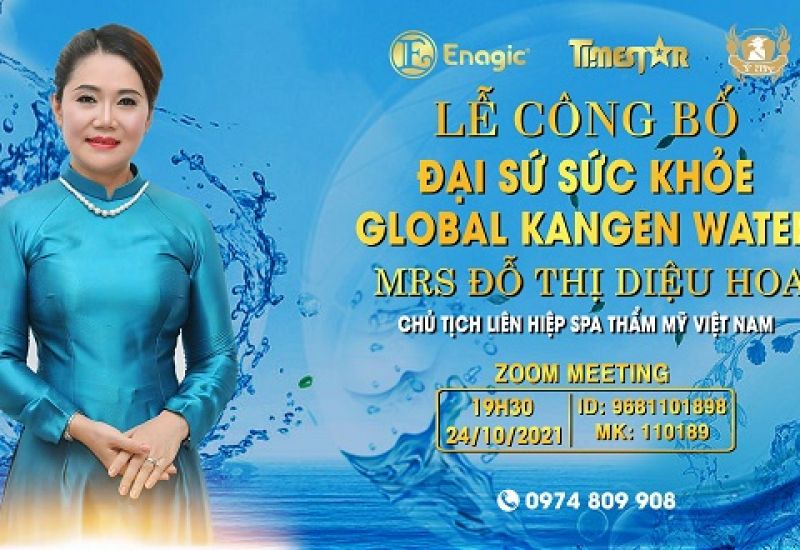 Lễ công bố đại sứ sức khỏe Global Kangen Water Mrs Đỗ Thị Diệu Hoa – Chủ Tịch LHSP thẩm mỹ Việt Nam 